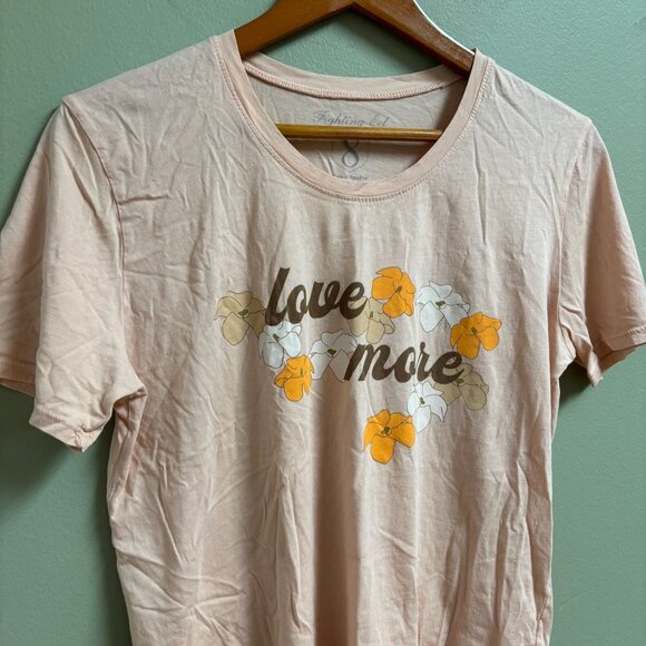 Fighting Eel Womens Graphic T-Shirt Size S Aloha Artsy Hawaiian Floral Love - Picture 2 of 9